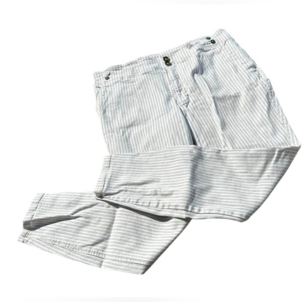 Pilcro and the Letterpress Kids' White Shorts with Gray Pinstripes